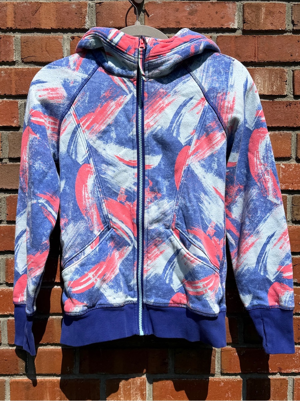 Ivivva by Lululemon Girl's Multicolor Abstract Print Zip Up Hoodie Size 12